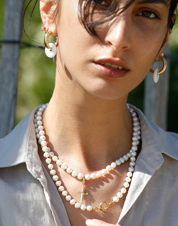 White Doughnut Earring Charm